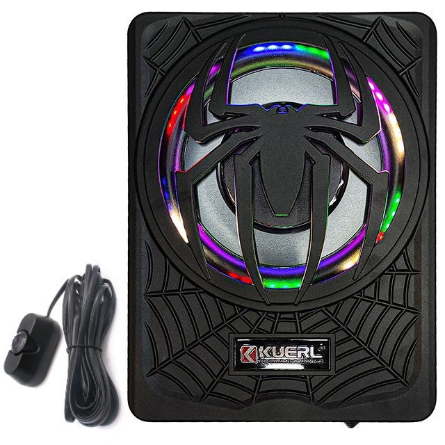 ドンドン鳴る重低音 10インチ 800Wサブウーファー レインボーLED 薄型ウーハーシステム 音量コントローラー付 本格派超重低音ウーファーBOX