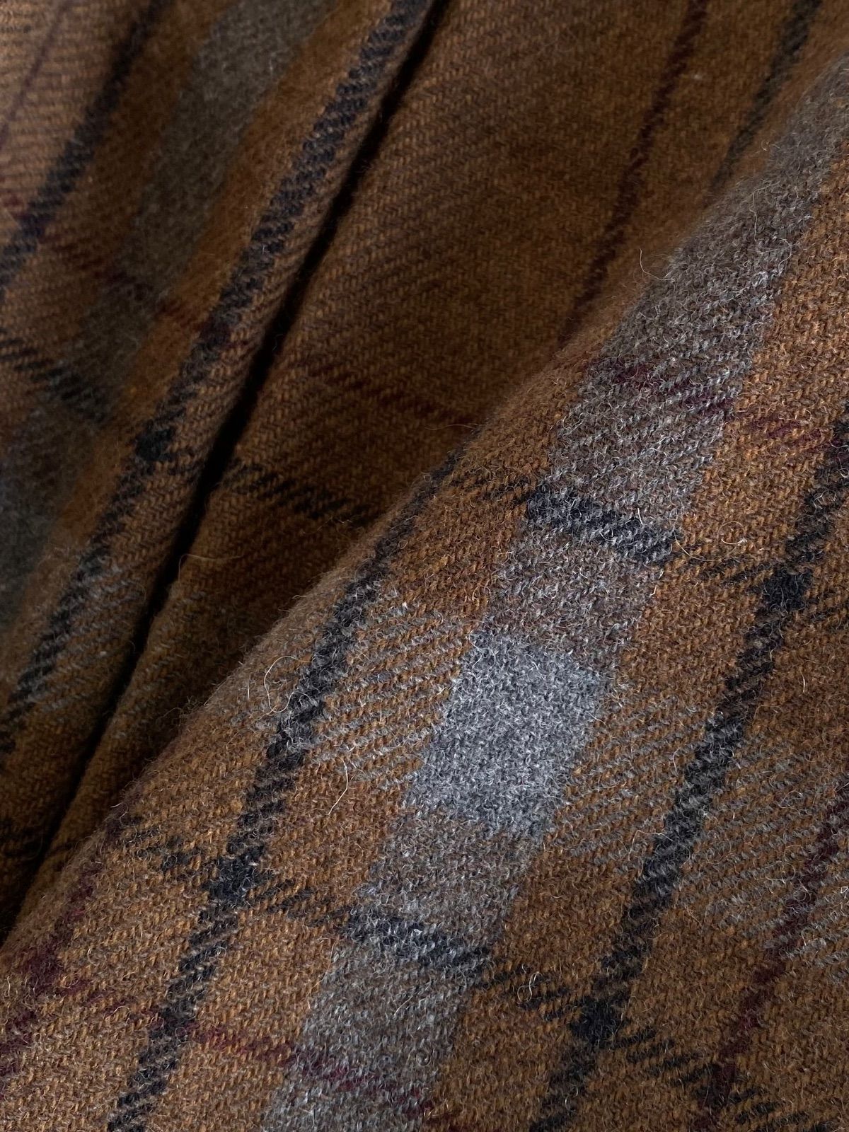 ロマン tumugu ウールツィードチェックサスペンダースカート TB20332 16ブラウン