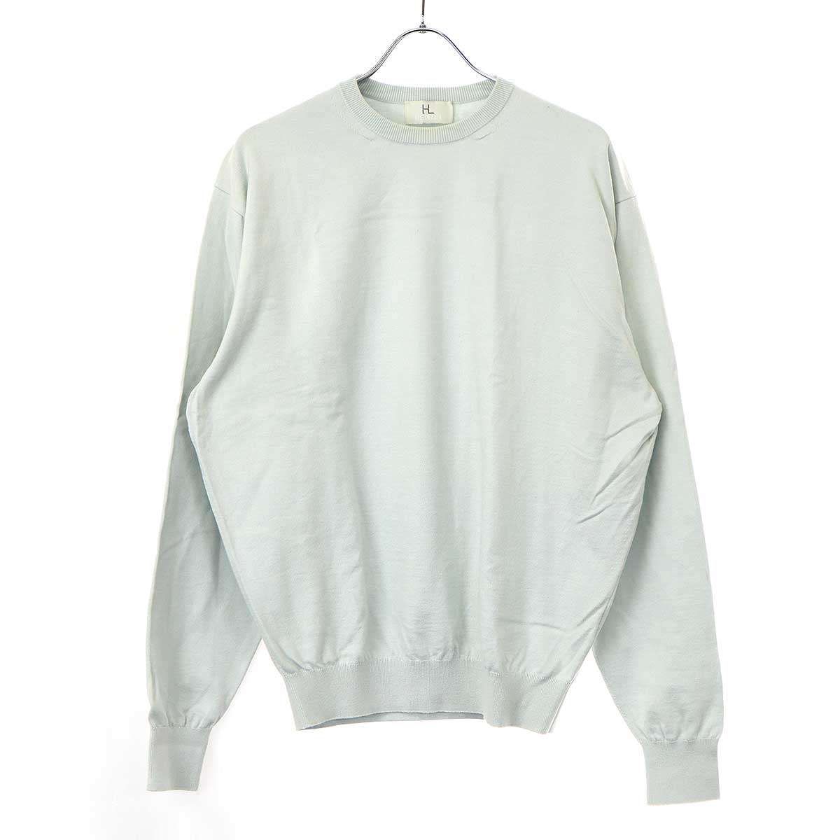 HERILL ヘリル Cotton L/S Crewneck コットンクルーネックニットセーター 21-080-HL-8060 ブルー 2 HERILL ヘリル Cotton L/S Crewneck コットンクルーネックニット