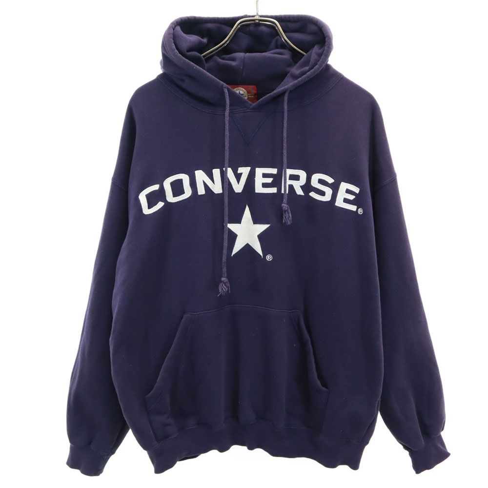 コンバース オールド 長袖 スウェットパーカー L ネイビー CONVERSE プルオーバー メンズ