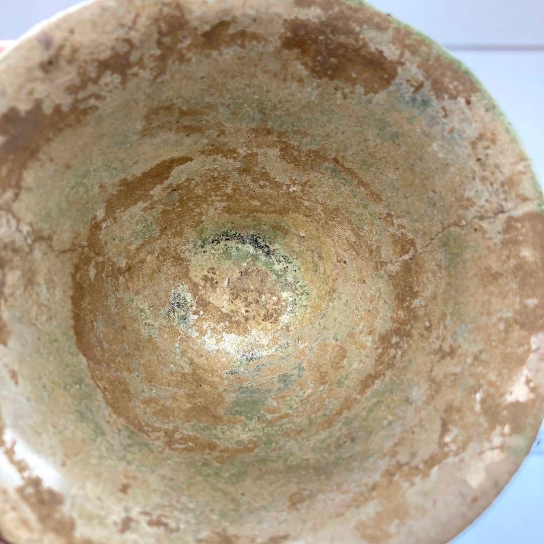 古代中国 緑釉茶碗 ケース付 最大幅約8.9㎝ 本Y5-0524☆1Fタサチ