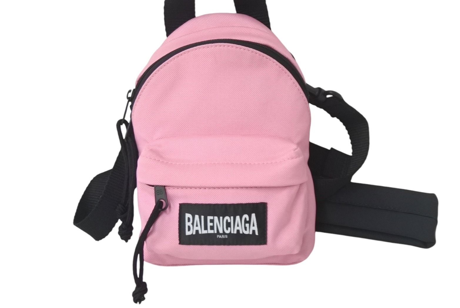 極美品 BALENCIAGA バレンシアガ ミニ バックパック リュック イタリア製 キャンバス ピンク ブラック 中古 4c068237 - メルカリ