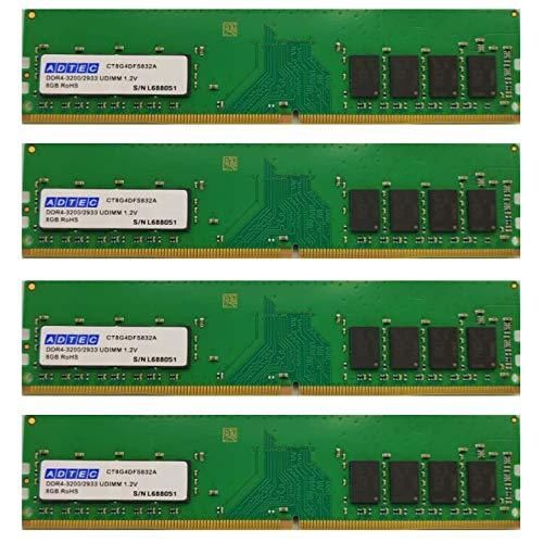 【新品・2営業日で発送】アドテック ADTEC DDR4-3200 UDIMM 8GBx4枚 ／ ADS3200D-H8G4(ADS3200D-H8G4)