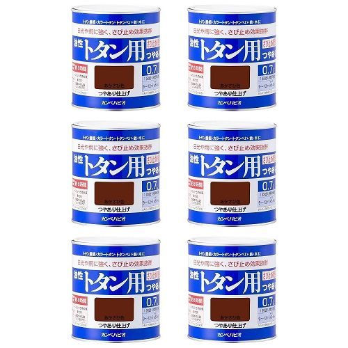 ＫＡＮＳＡＩ　カンペ　油性トタン用０．７Ｌあかさび 6缶セット【BT-70】