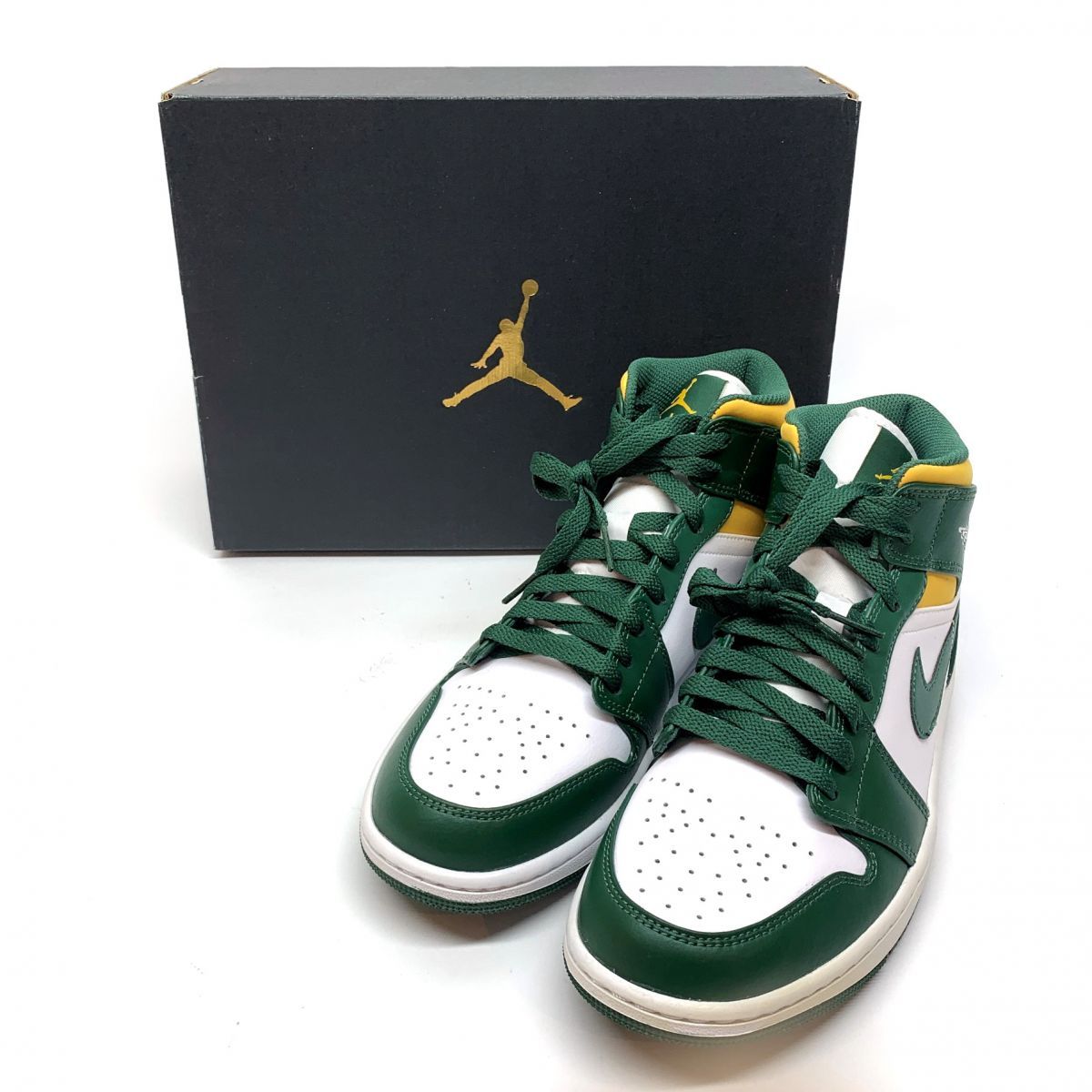 NIKE　ナイキ　Air Jordan 1 Mid　エアジョーダン1 ノーブル グリーン/パラン-ホワイト　554724-371　27.0cm　※未使用/箱付き　【津山店】