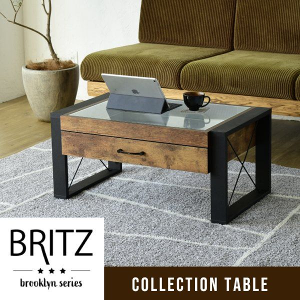 ローテーブル おしゃれ 収納 幅70cm 幅80 ガラス天板 引き出し付き