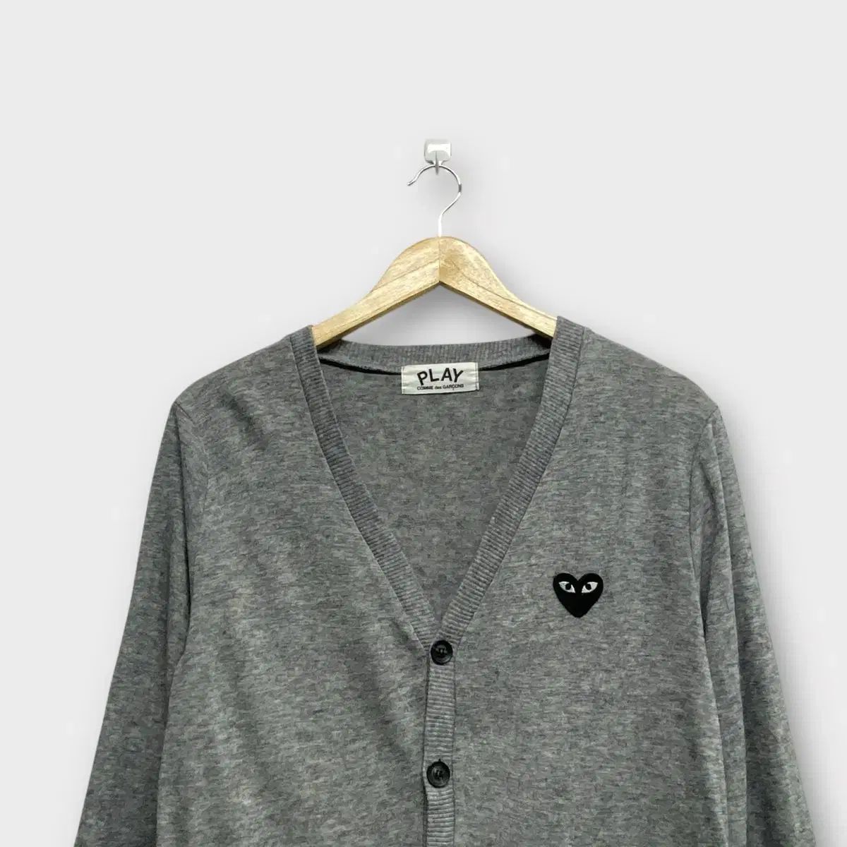 ハート プレー グレー カーディガン S コムデギャルソン プレイ ニット