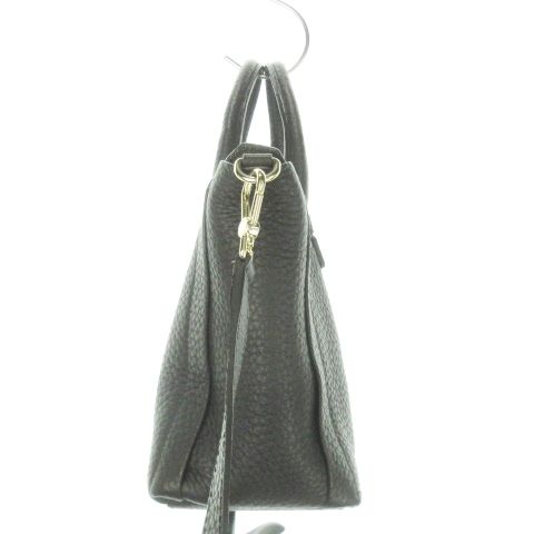 ✨極美品✨フルラ　ショルダーバッグ　ハンド　ペルラ　2way レザー　シボ革　黒 極美品》フルラ ショルダーバック ワンショルダー 2way レザー