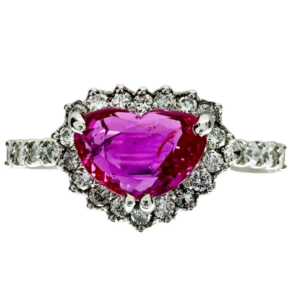 12.5号 ハートモチーフ モザンビーク産 非加熱 ピンクサファイア 1.00  