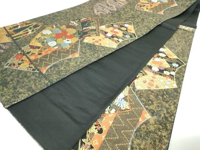 平和屋着物◎六通柄袋帯 四季景蒔絵 金糸 正絹 逸品 DAAP3262ar