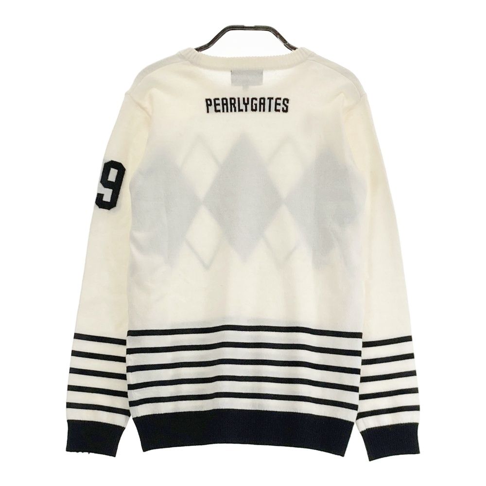 PEARLY GATES ボーダー セーター ニット 長袖 M ユニセックス 4 PEARLY