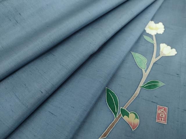 平和屋着物○本加賀友禅作家 成竹登茂男監修 白山紬 色無地 薄花色  