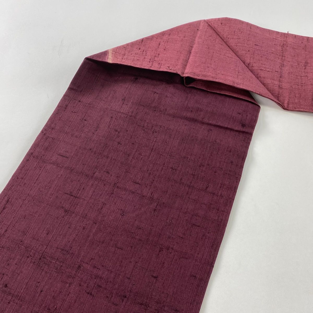 正絹 紬地 秀品 名古屋帯 刺繍 灰紫 絞り 道長取 華文 関西仕立て 開き