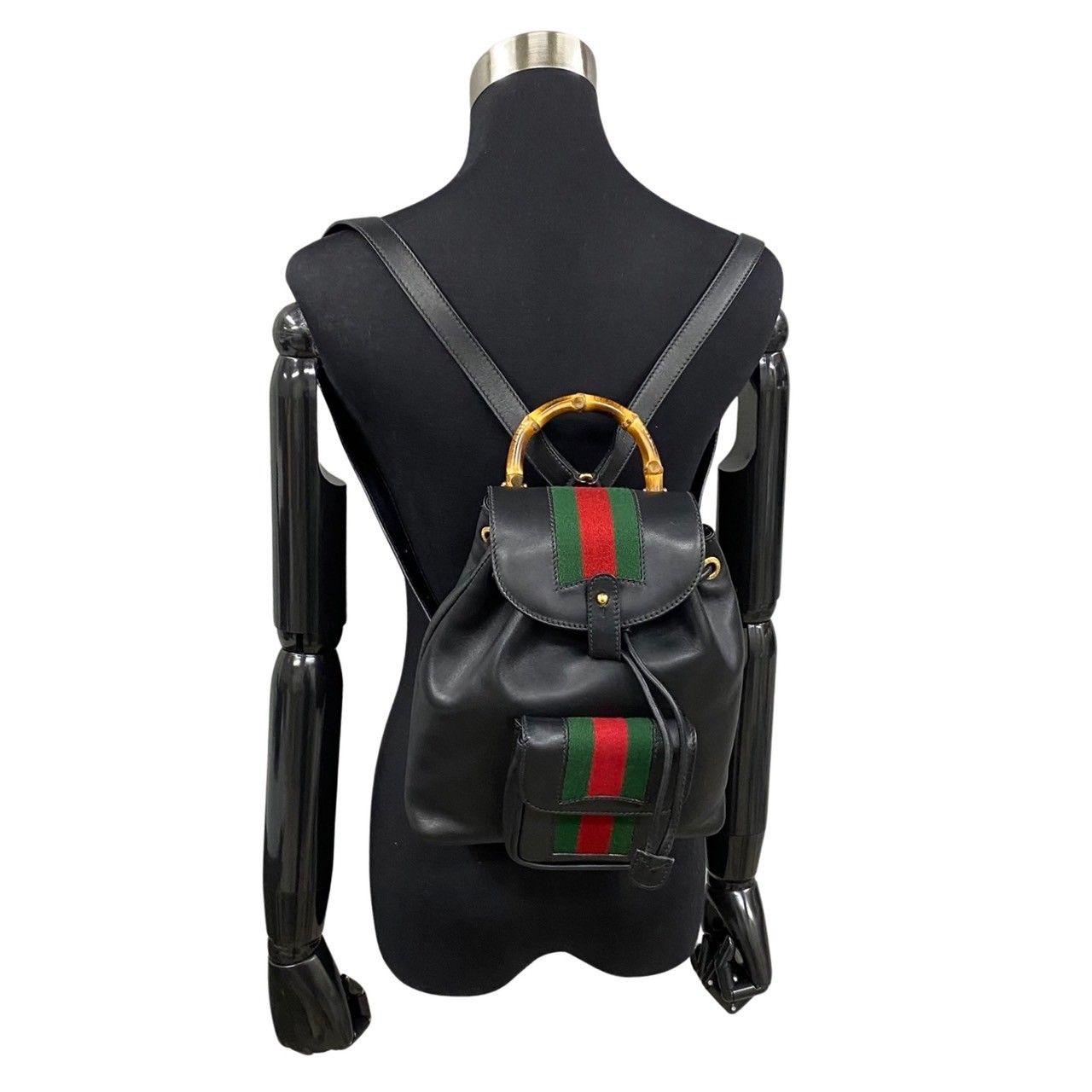 外観美品✨GUCCI グッチ シェリーライン バンブー リュックサック 極 美品 箱 袋付 GUCCI グッチ オールドグッチ シェリーライン