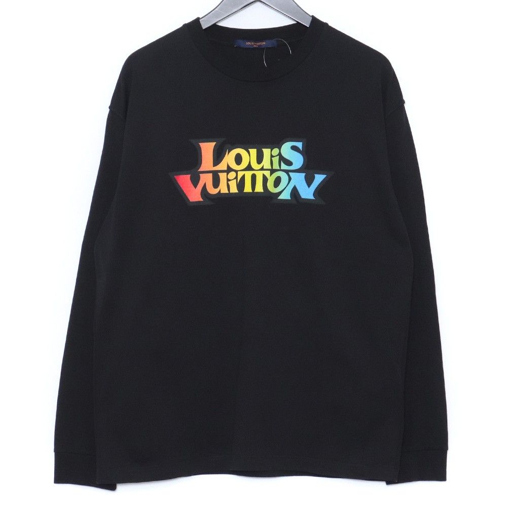 美品 ルイヴィトン LVフェードプリンテッドロングスリーブTシャツ ブラック M LOUIS VUITTON LVフェードプリンテッドロングスリーブTシャツ M