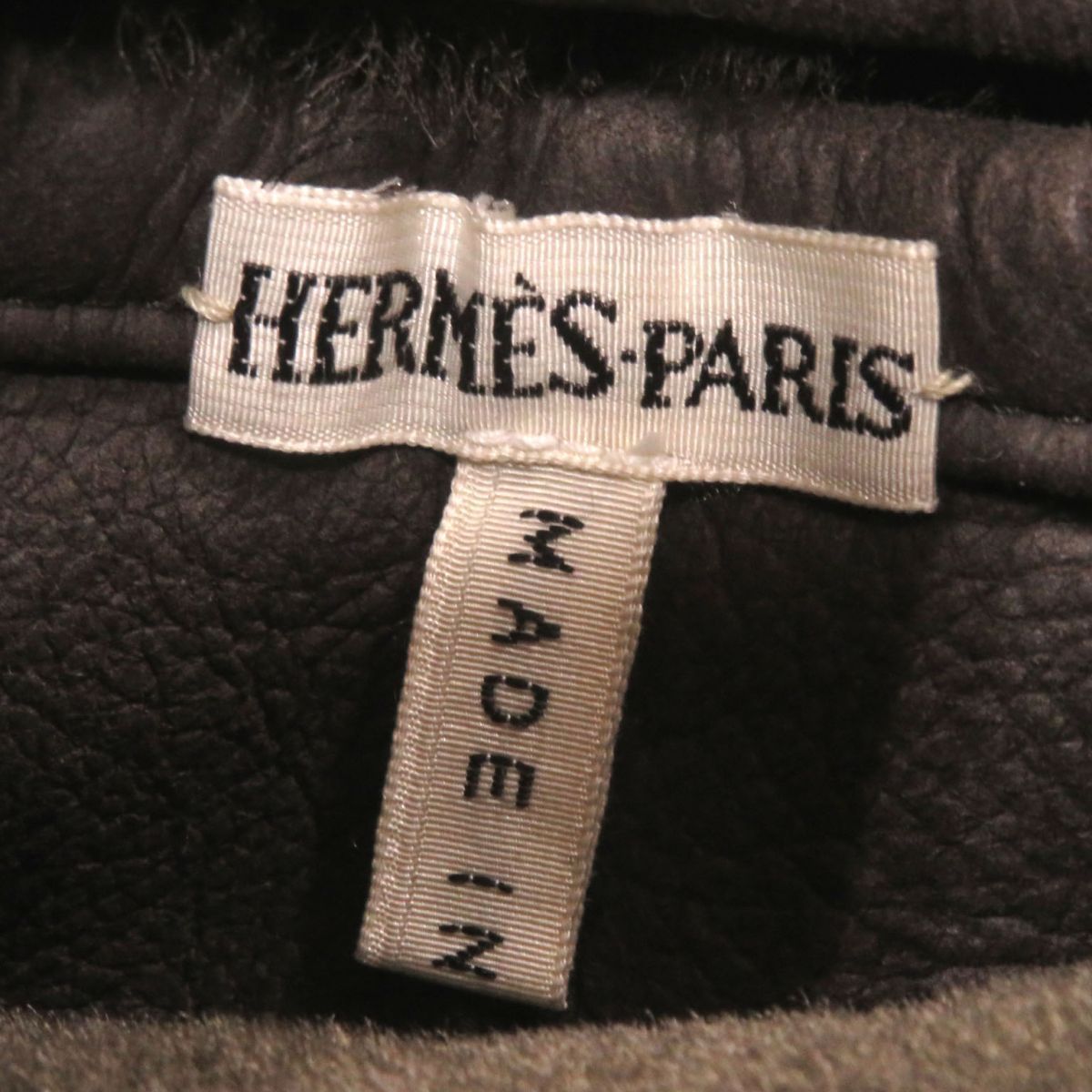 良品◎超希少 1999AW 仏製 HERMES エルメス マルジェラ期 ラムムートン ラージポケット ストール／ショール ランウェイ着用 名作 茶　m04-st30227-331155cm全長