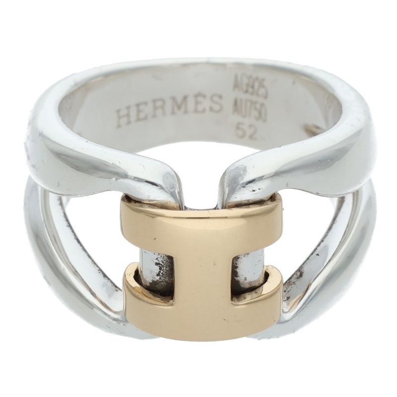 HERMES]エルメスヒストリーリングK18Xシルバーコンビリング超希少