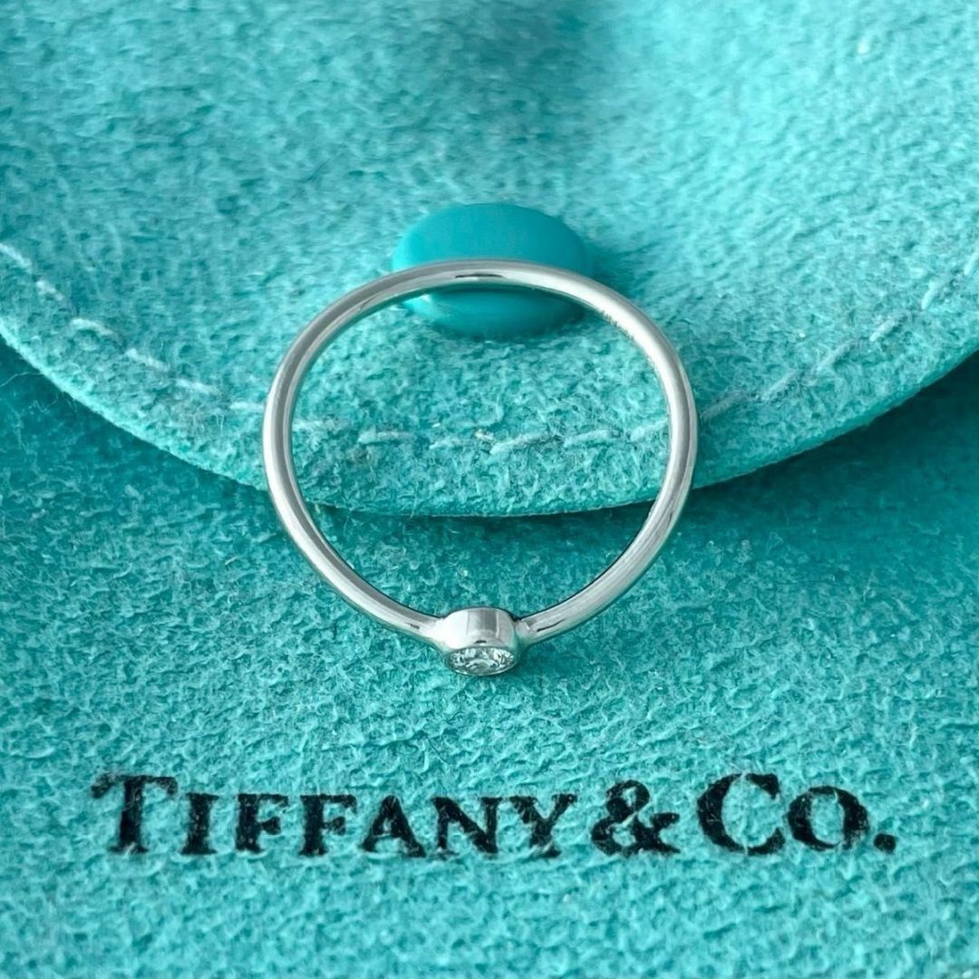 ティファニー ウェーブ シングルロウ プラチナ ダイヤモンド リング