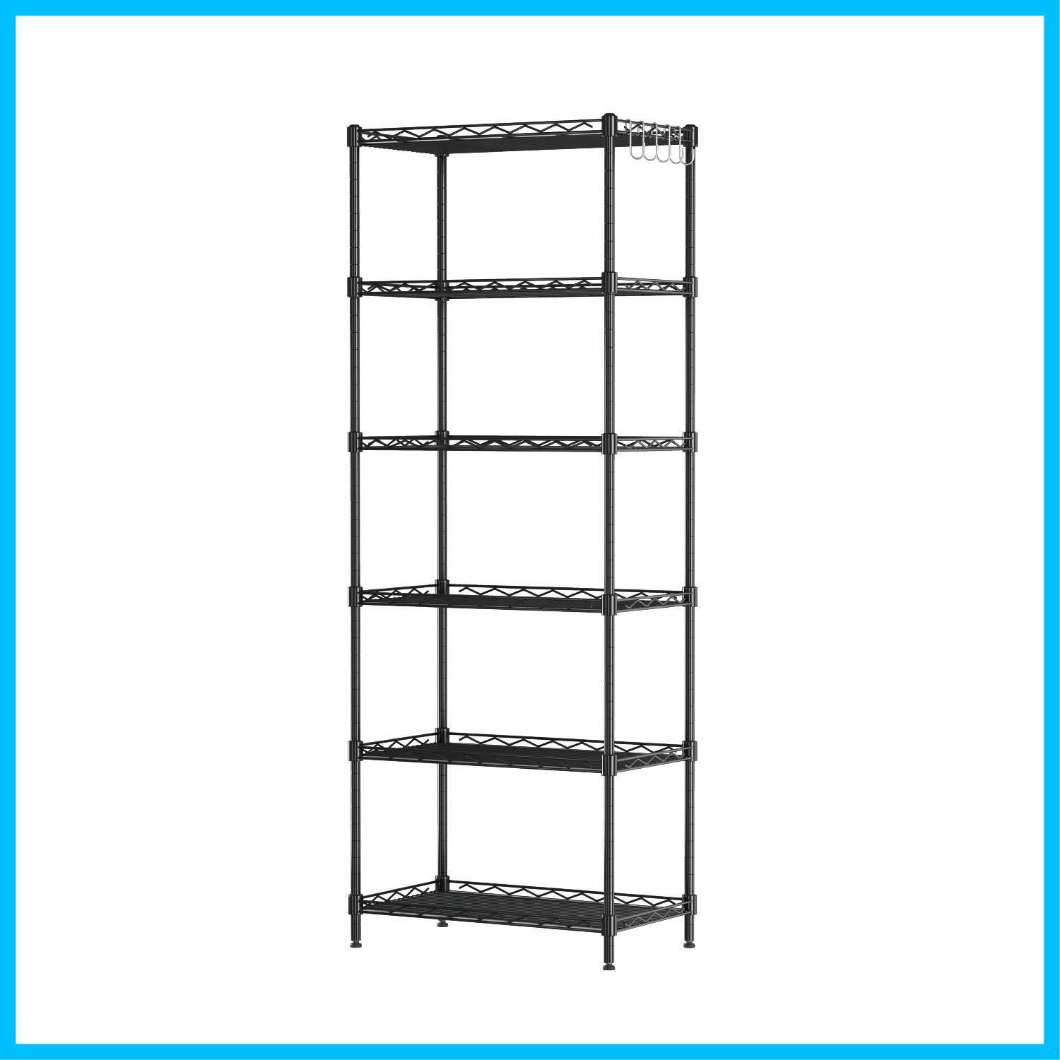 商品 モダン ブラック 55×30×160cm ワイヤーラック キッチン収納 シェルフ スチール メタル ラック 棚 収納 スチールラック Ｋ簡致ＫＡＮＴＩ