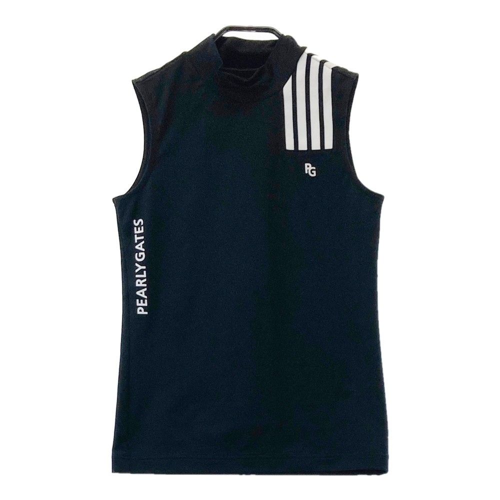 サイズ：0 PEARLY GATES パーリーゲイツ 2023年モデル ハイネック ノースリーブTシャツ  ブラック系 [240101364955]# ゴルフウェア レディース ストスト