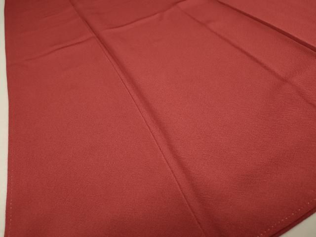 平和屋着物○上質な色無地 臙脂色 正絹 逸品 CAAX5663gh