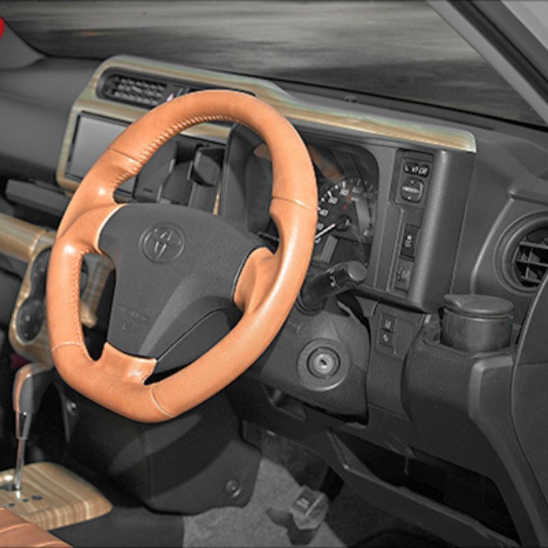 クラシックスタイル キャメルレザー オールレザーステアリング ハイゼットジャンボ S500前期 H26 9-R3 12 LANBO LSD006F 車 カスタム パーツ 内装