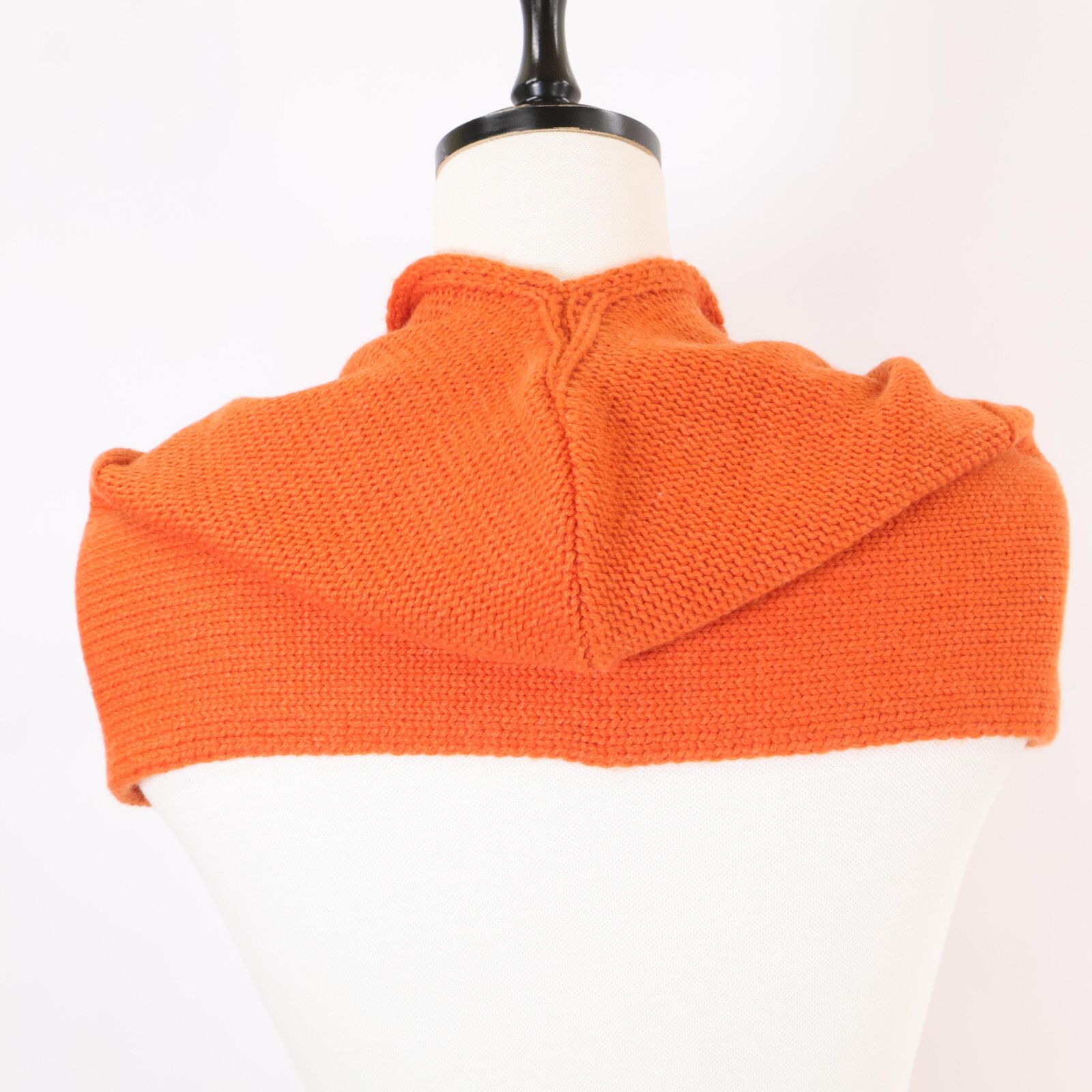 HERMESマルジェラ期ロゴ入りカシミヤ100 H美品ブラウンオレンジ個体希少 HERMES - HERMES エルメス マフラー ストール 大判 Hロゴ H柄