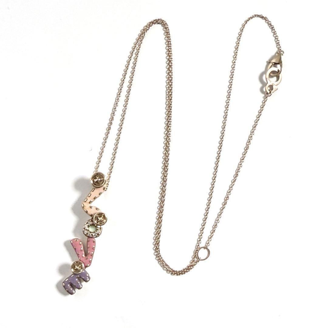 【希少】ポンテヴェキオ　LOVE　ペンダント　ネックレス　ダイヤ　K9ゴールド 希少】ポンテヴェキオ LOVE ペンダント ネックレス ダイヤ K9ゴールド