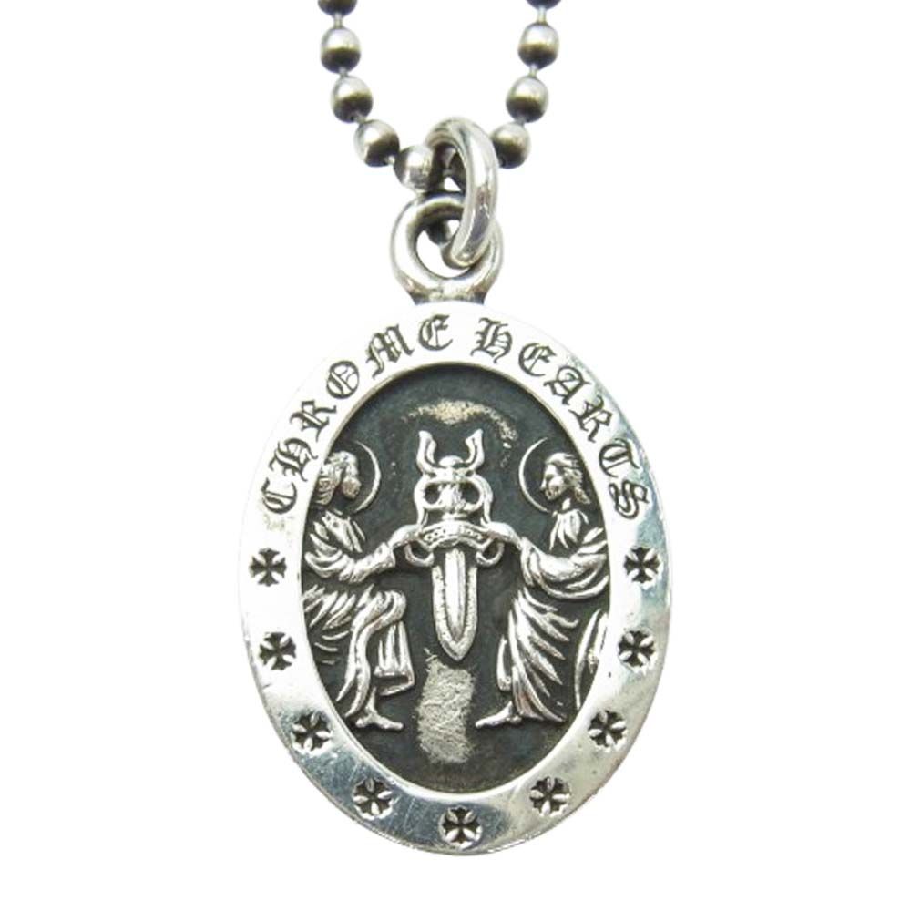 CHROME HEARTS クロムハーツ 原本無 ANGEL MEDAL OVAL オーバル エンジェルメダル ペンダントトップ シルバー系