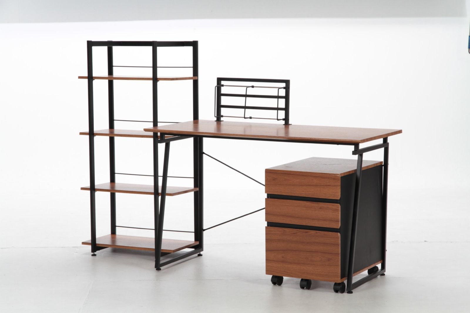 数量 キャビネット 不二貿易 デスクワゴン 3段 幅40cm ブラウン キャスター付き SMART 94898