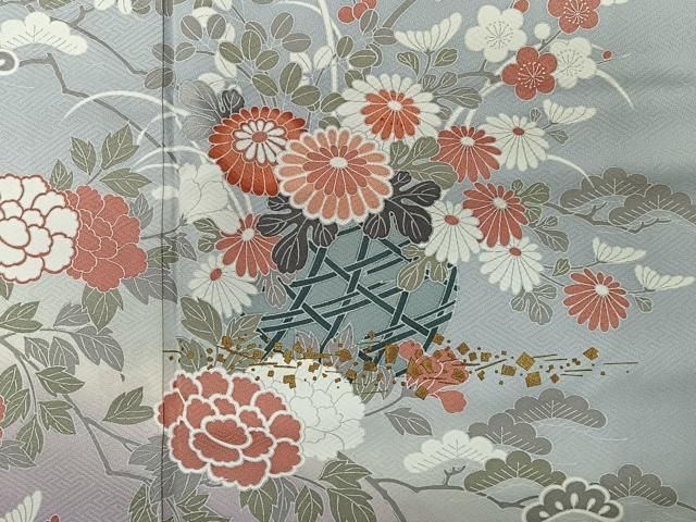 平和屋着物□訪問着 手描き 槍梅 暈し染め 金彩 正絹 逸品 AAAM2535Acs