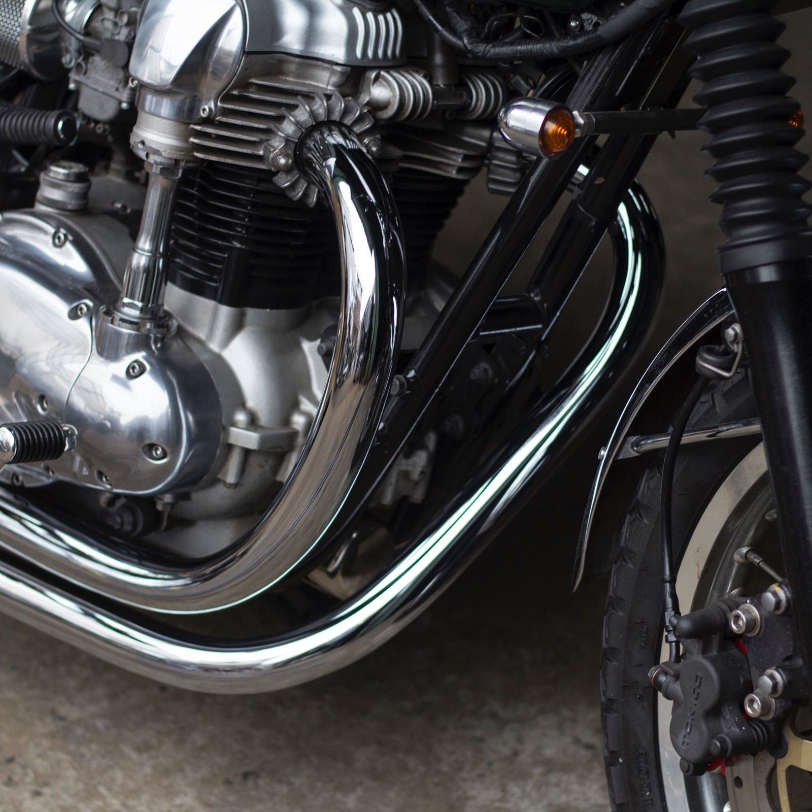 モーターロック　W650/400用オールドスタイル手曲げマフラー W650/400用 オールドスタイル手曲げマフラー Type1 クローム