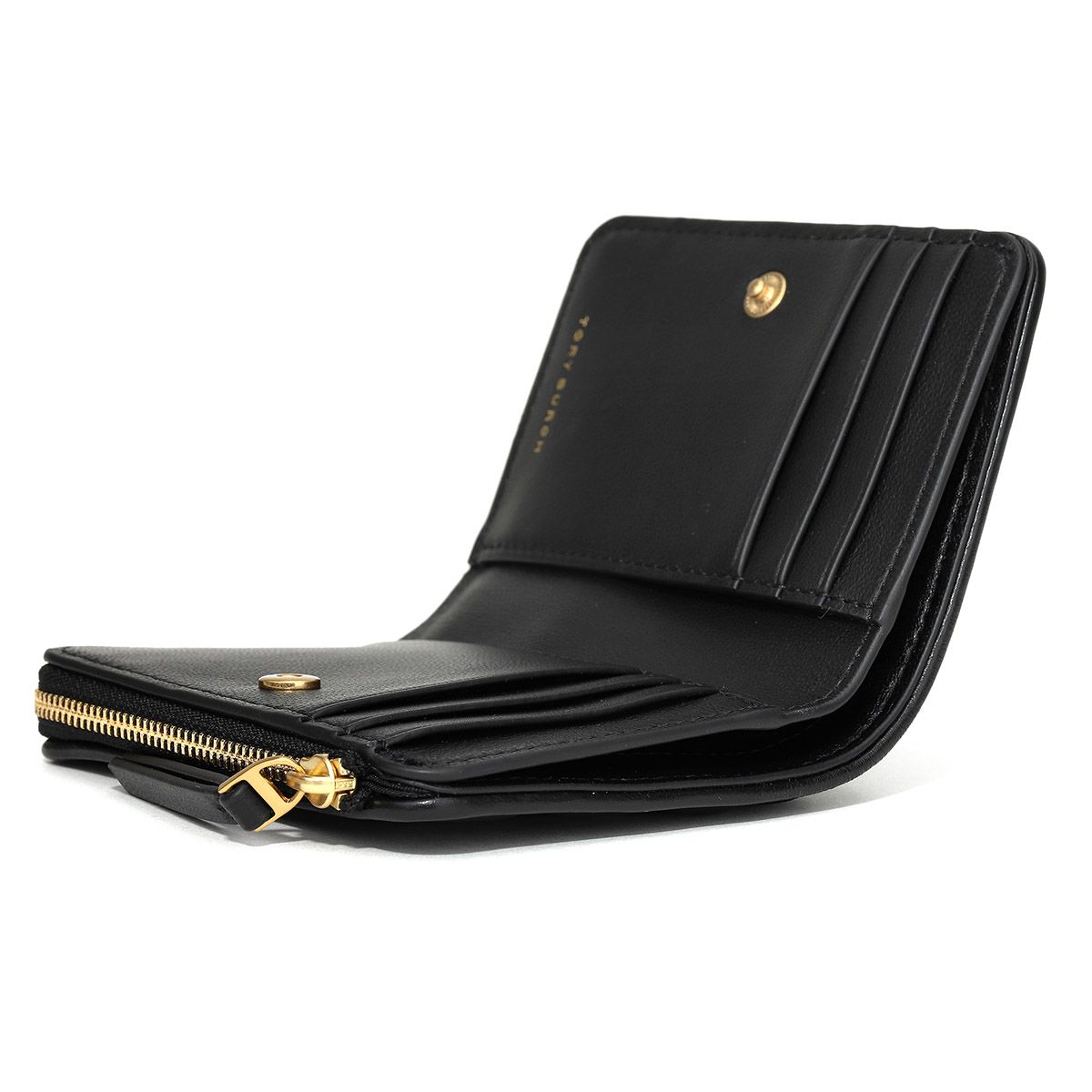 新品 トリーバーチ TORY BURCH 2つ折り財布 キラ シェブロン ブラック