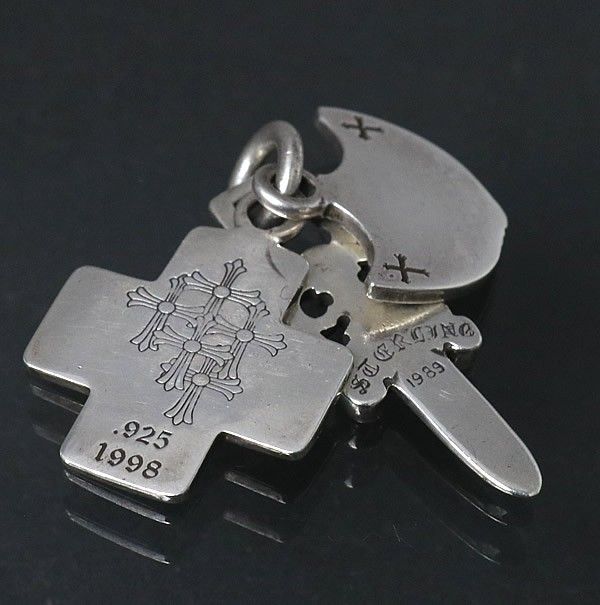 税込 CHROME HEARTSクロムハーツ スリートリンケッツ 天然ルビーパヴェ