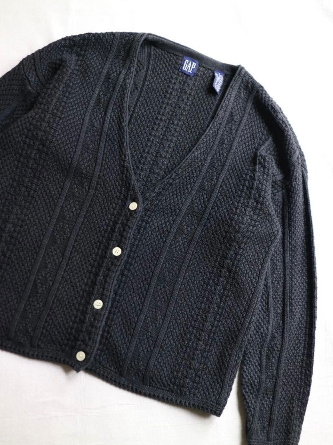 リネン×コットン】 90s old GAP ニット カーディガン / ユニ