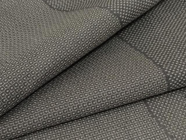 平和屋着物＊夏物 結城紬 夏結城 100亀甲 よろけ縞 正絹 AABC3505jd
