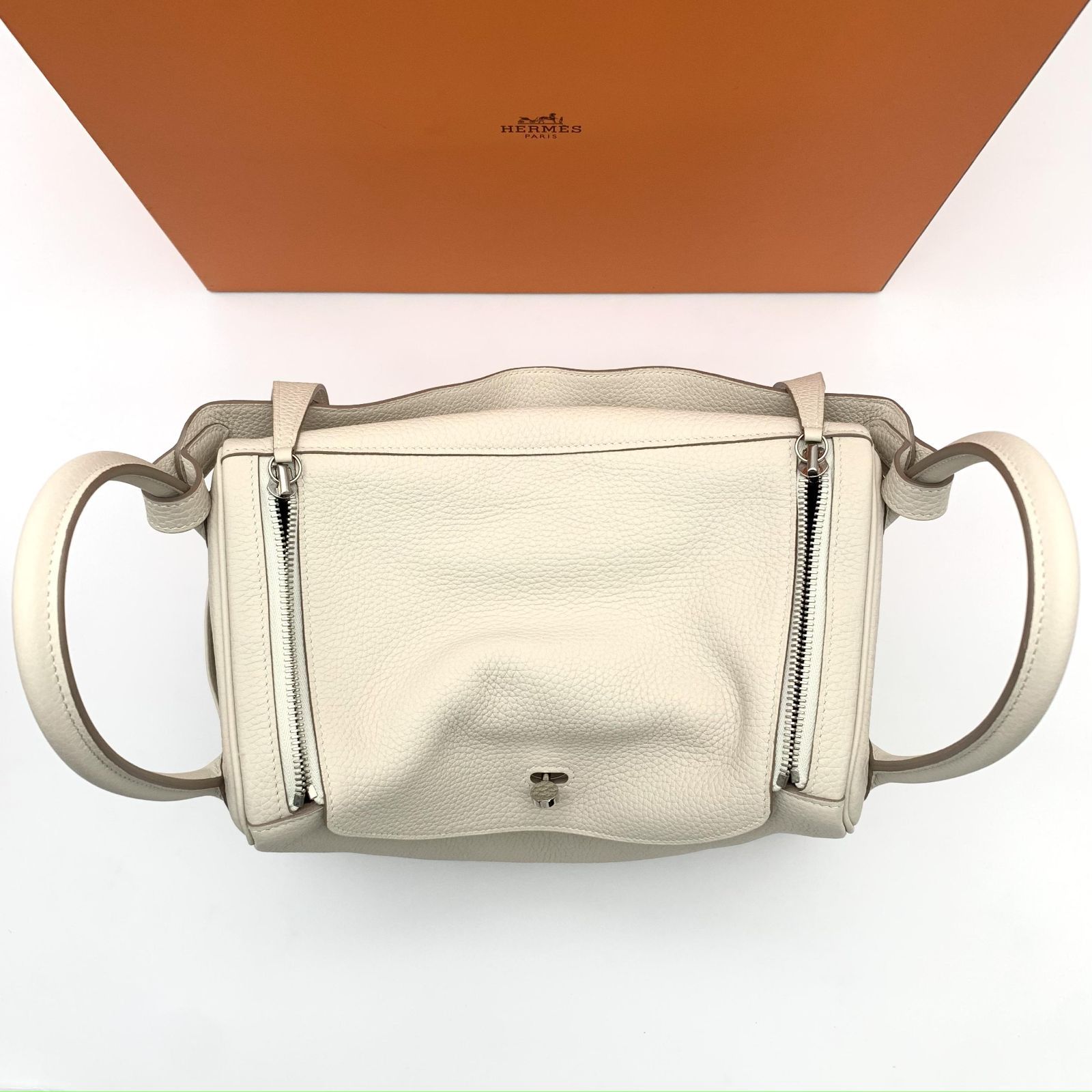 HERMES エルメス リンディ30 ホワイト ベージュ トリヨンクレマンス A刻 シルバー金具 ショルダーバッグ レディース 保存箱/袋 【中古】【 美品】 - メルカリ