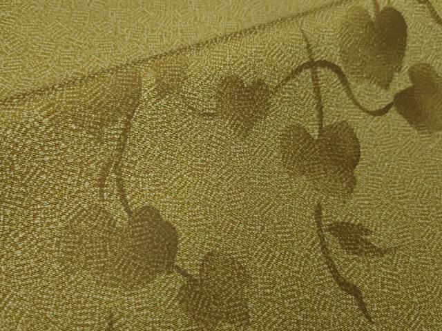 平和屋本店□極上 染色家 岸上純平 訪問着 蔦の葉 源氏香地紋 油色地