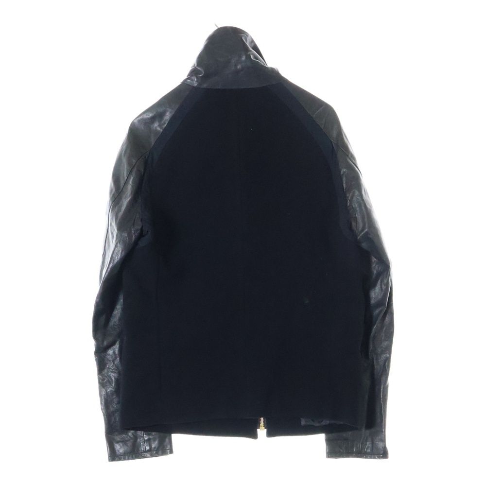 Paul Smith (ポールスミス) ウール切り替え レザー ハイネック