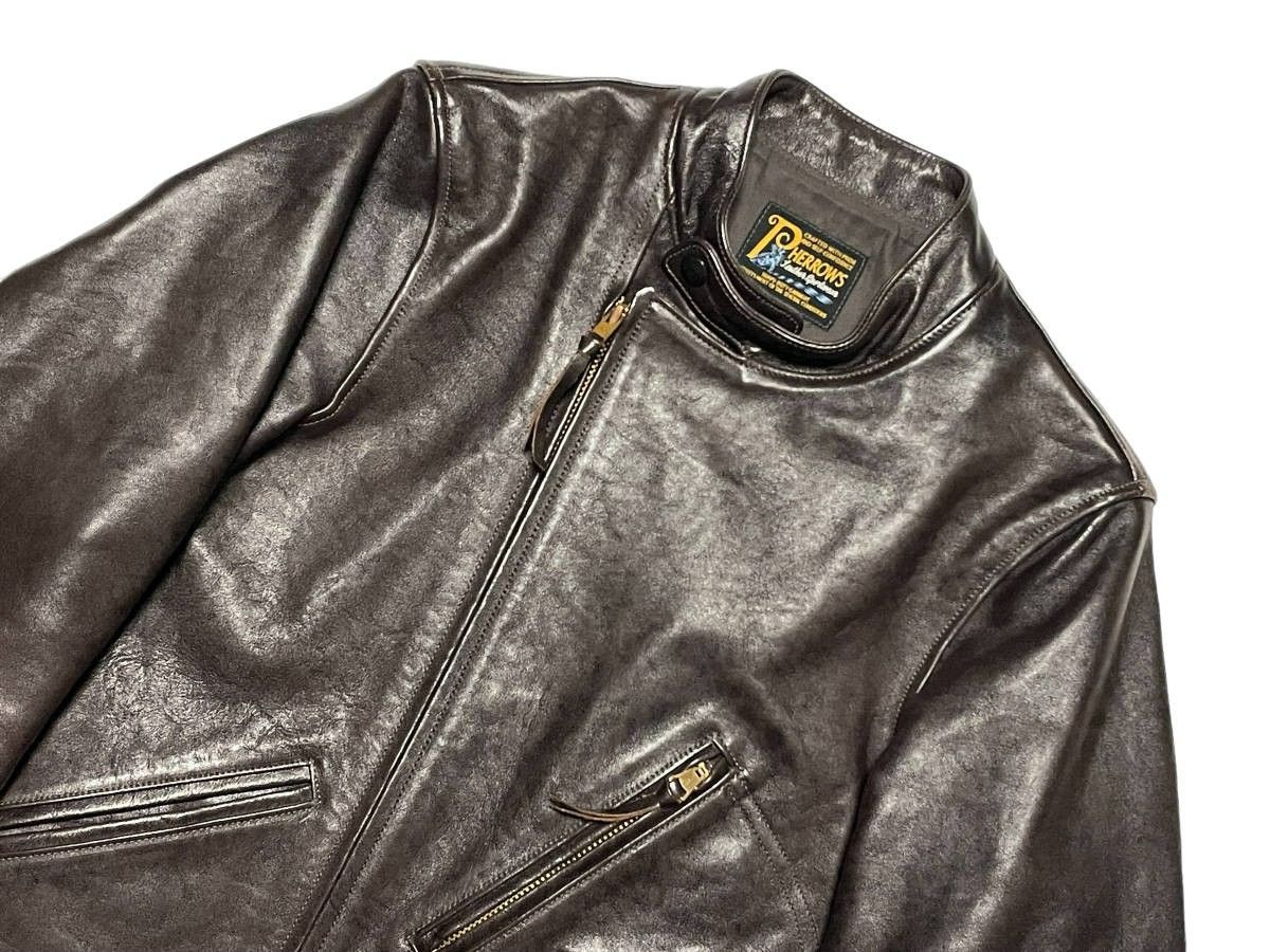 極美品 38 Pherrow's フェローズ GX-72 LEATHER MOTORCYCLE JACKET