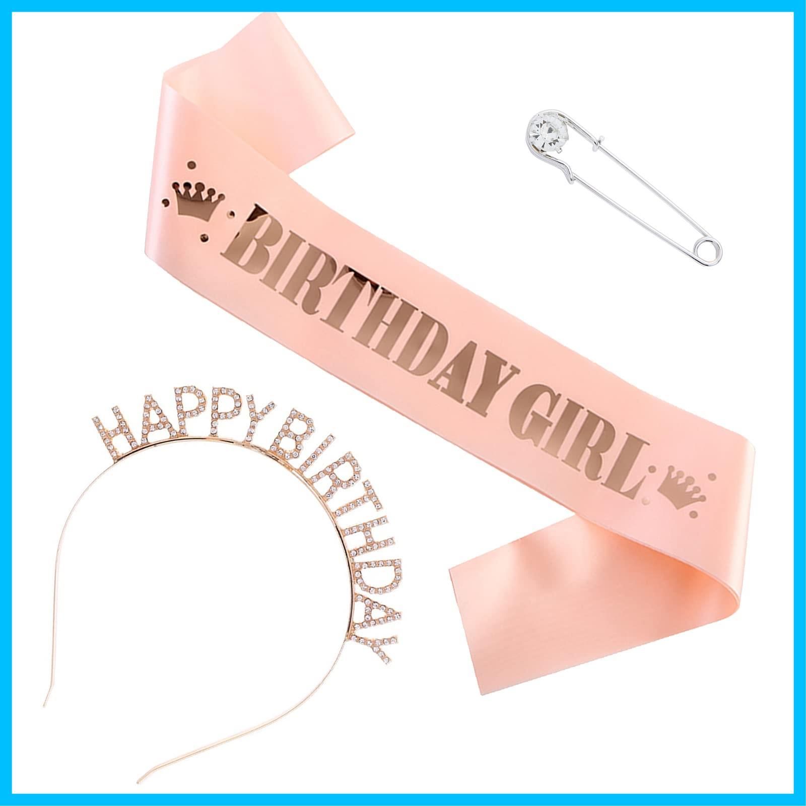 【在庫セール】誕生日 王冠 たすき ブローチ 3点セット CLUB] 誕生日パーティー用品 バースデー 飾り 誕生日 帽子 [LEISURE パーティーハット 女性 女の子 誕生日 パーティー用品