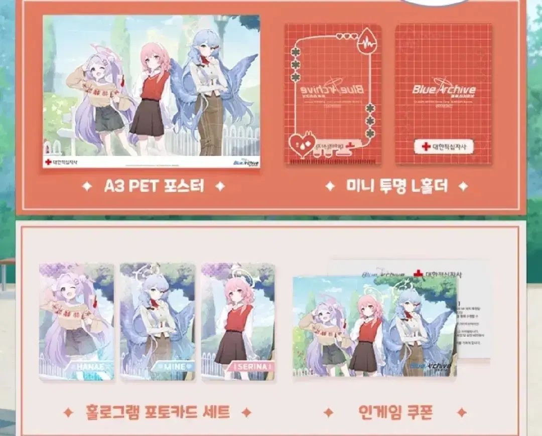 ブルーアーカイブ Blue クリアファイル Archive 韓国 献血グッズ 私服