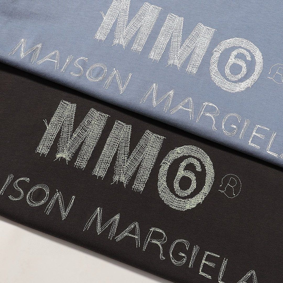 Maison Margiela メゾン マルジェラ MM6 24ss 新作 ウォッシュド ロゴ レター刺繍 カップル ラウンドネック 半袖Tシャツ -  メルカリ