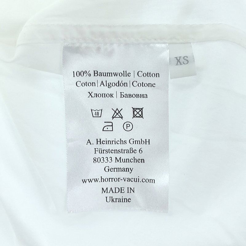 その他ブランド / HORROR VACUI/半袖ブラウス/XS/コットン/WHT/無地 HORROR VACUI / ホラーヴァキュイ | コットン プルオーバーブラウス