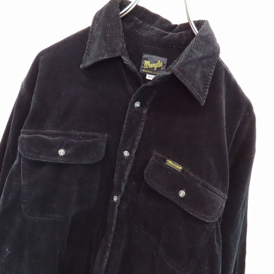 wrangler ラングラー コーデュロイ シャツ ブラック 811502 - メルカリ