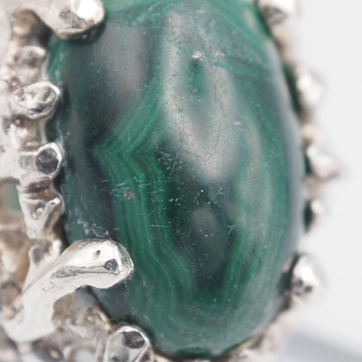 G494 マラカイト 孔雀石 リング デザイン シルバー 指輪 ヴィンテージ