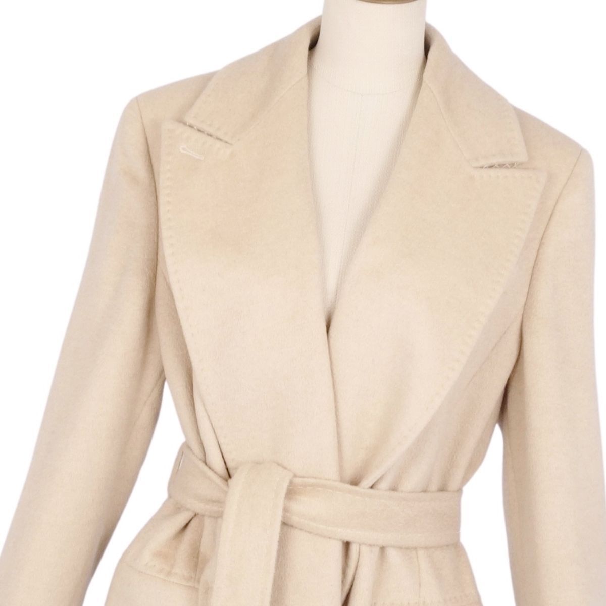 マックスマーラ Max Mara コート 白タグ ベルト付き ロングコート キャ 