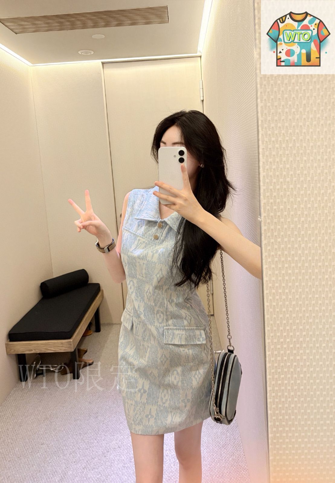 今日特価】Louis Vuitton All-Over Jacquard Denim Dress ルイ