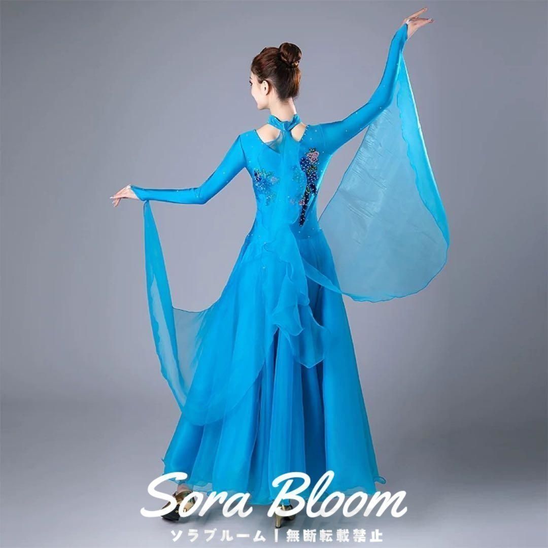 新品未使用ストーン付きスタンダードドレス 発表会 競技会に最適 Mサイズ