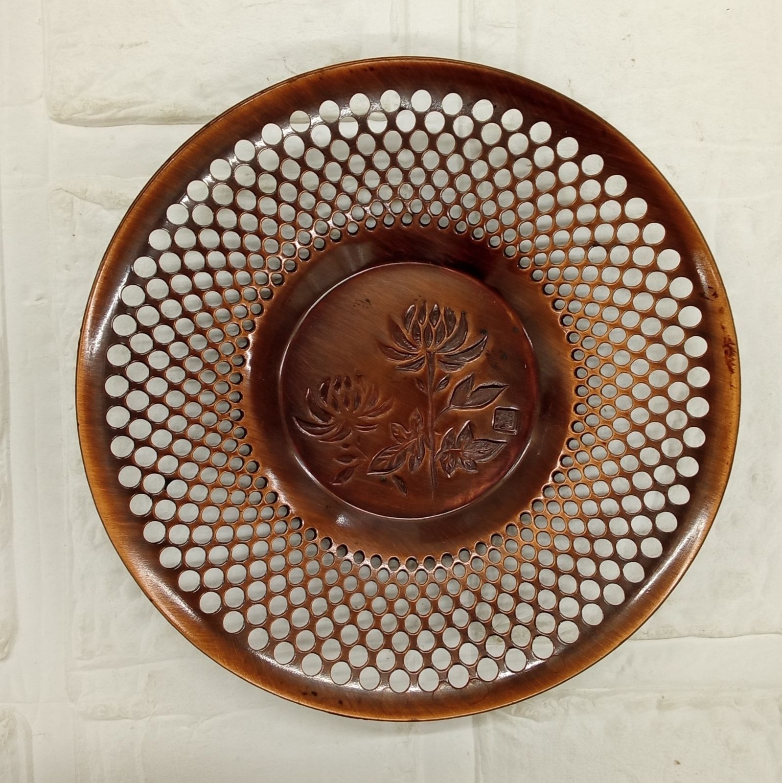 玉利久 茶道具 純銅製 茶托 1ミリ純銅 5客セット 松 竹 梅 菊 蘭